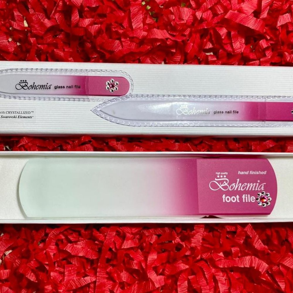 Glass Nail File Set (3 items) 140 and 90 Millimeters Nail File and Foot Nail F